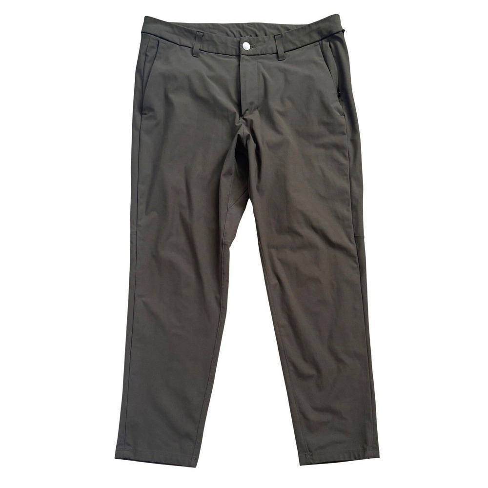 Lululemon ABC Classic Trouser Pants Warpstreme Men 33 Army Green Poly Techincal - Picture 2 of 10